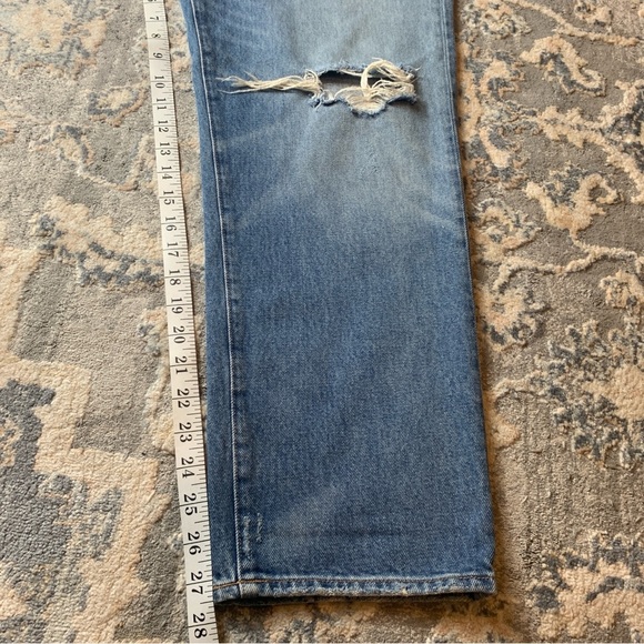 Blue Straight-Leg Distressed Jeans - Picture 5 of 5